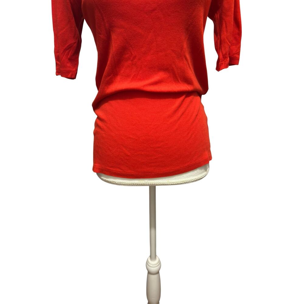 Ralph Lauren Orange Basic V-Neck Short Sleeve T-Shirt Pony Logo Large - Picture 4 of 10